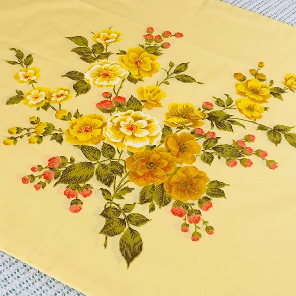 Vintage Dan River Tranquale NOSTALGIA Yellow Floral SINGLE Pillowcase - Percale - Picture 1 of 10
